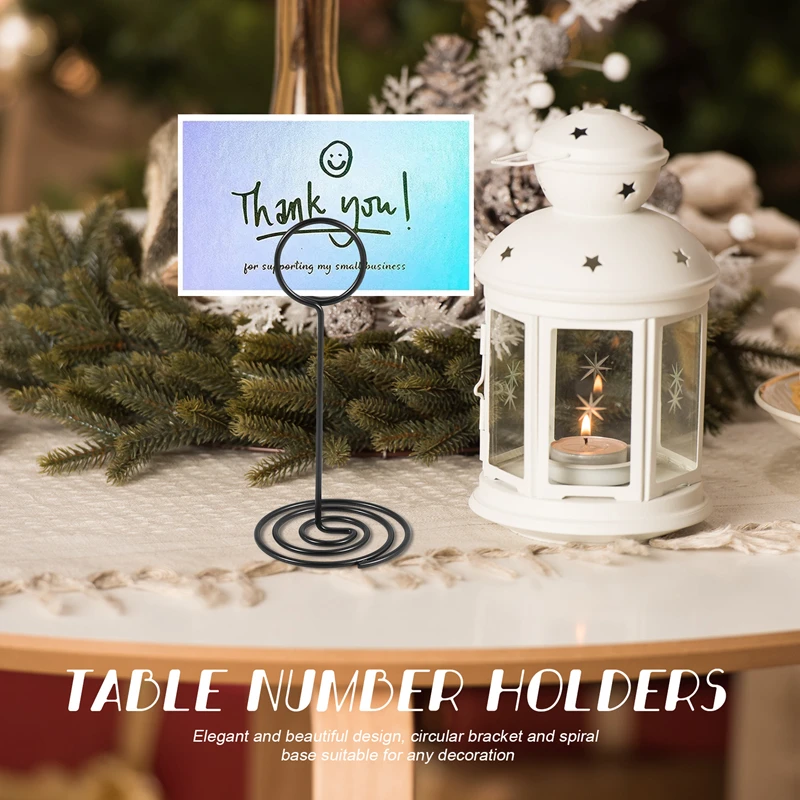 24 Pack Table Number Holder Wedding Table Name Card Holder Clips Picture Memo Note Photo Stand (Black)