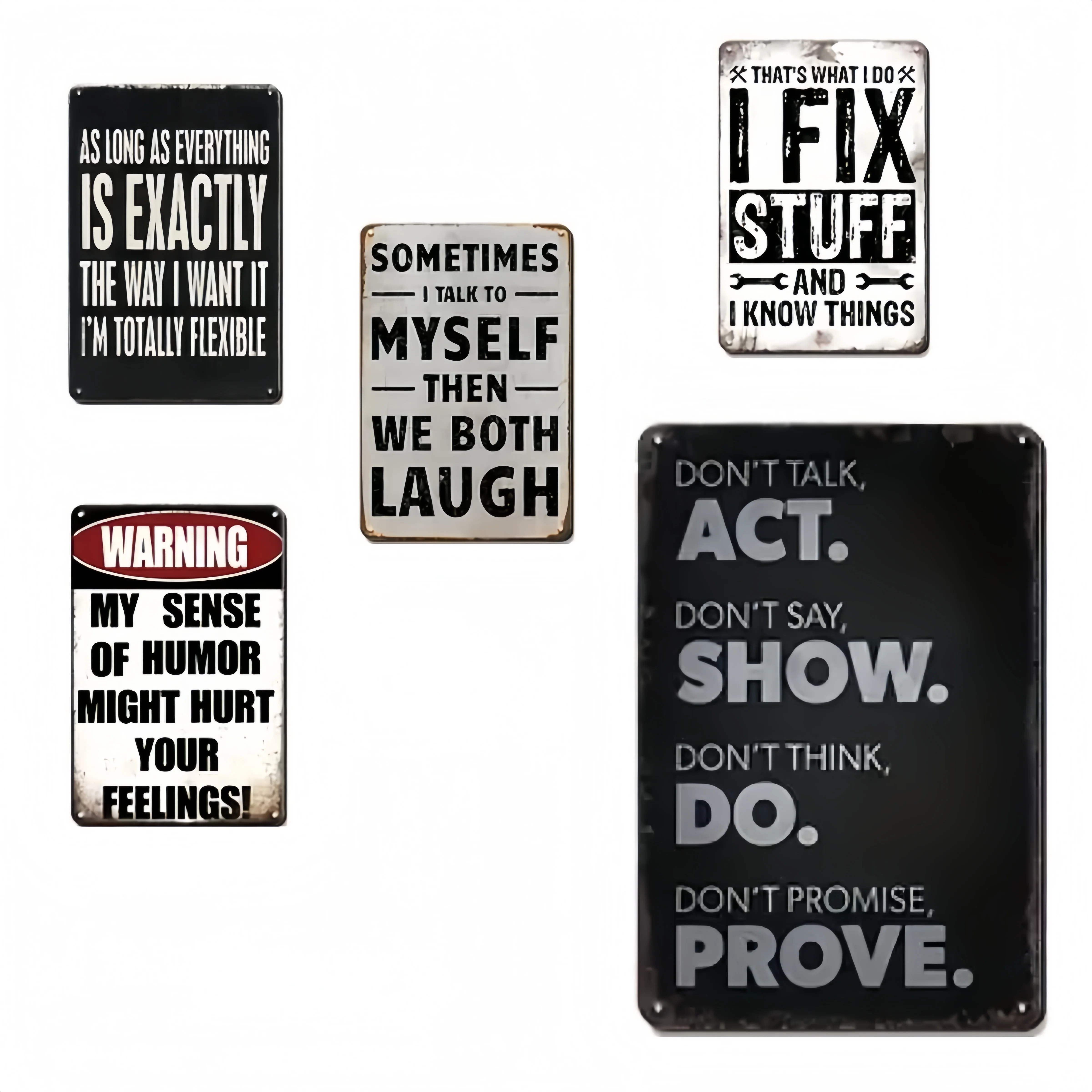 Vintage Humorous Metal Tin Signs with Funny Quotes - 30.48x20.32 cm Waterproof & Dustproof Iron Wall Art for Office, Garage