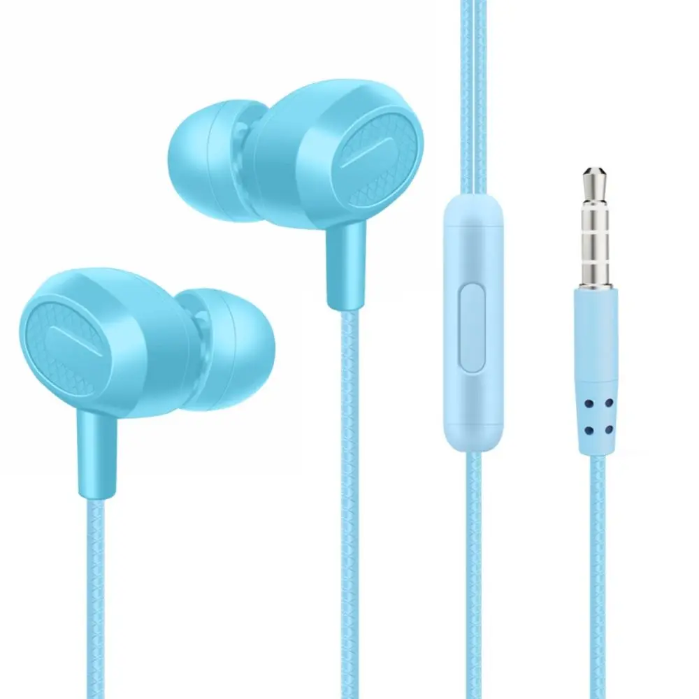 3.5mm In Ear Wired Earphone Universal High Definition Headphone with Microphone 1.2m Fashion Color Sports Music Earphone