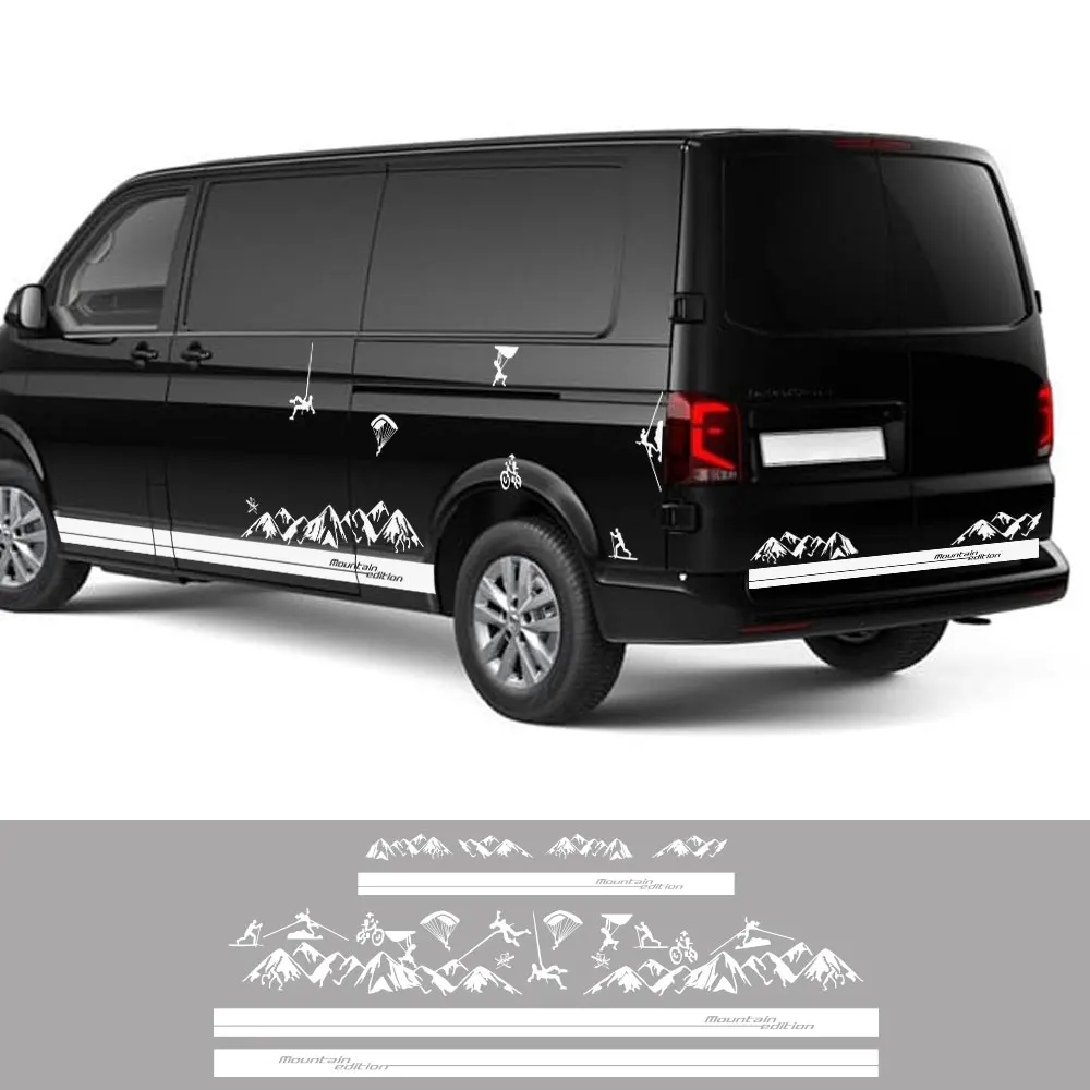 Picture 3: 4PCS Car Stickers For Volkswagen VW Transporter Bus T3 T4 T5 T6 Caravelle Multivan Camper Van Graphics Vinyl Decals Accessories