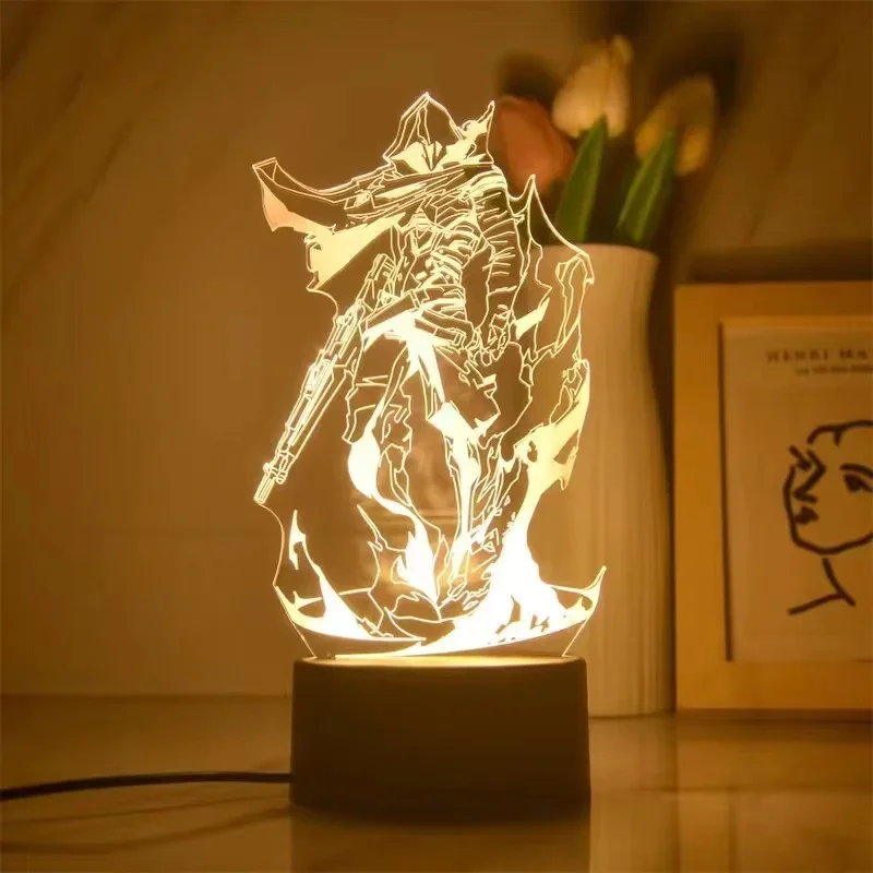 New Valorant Figure Led 3D Night Light Kids Toy Anime Figures Valorant Bedside Lamp for Children Bedroom Decor Birthday Gift