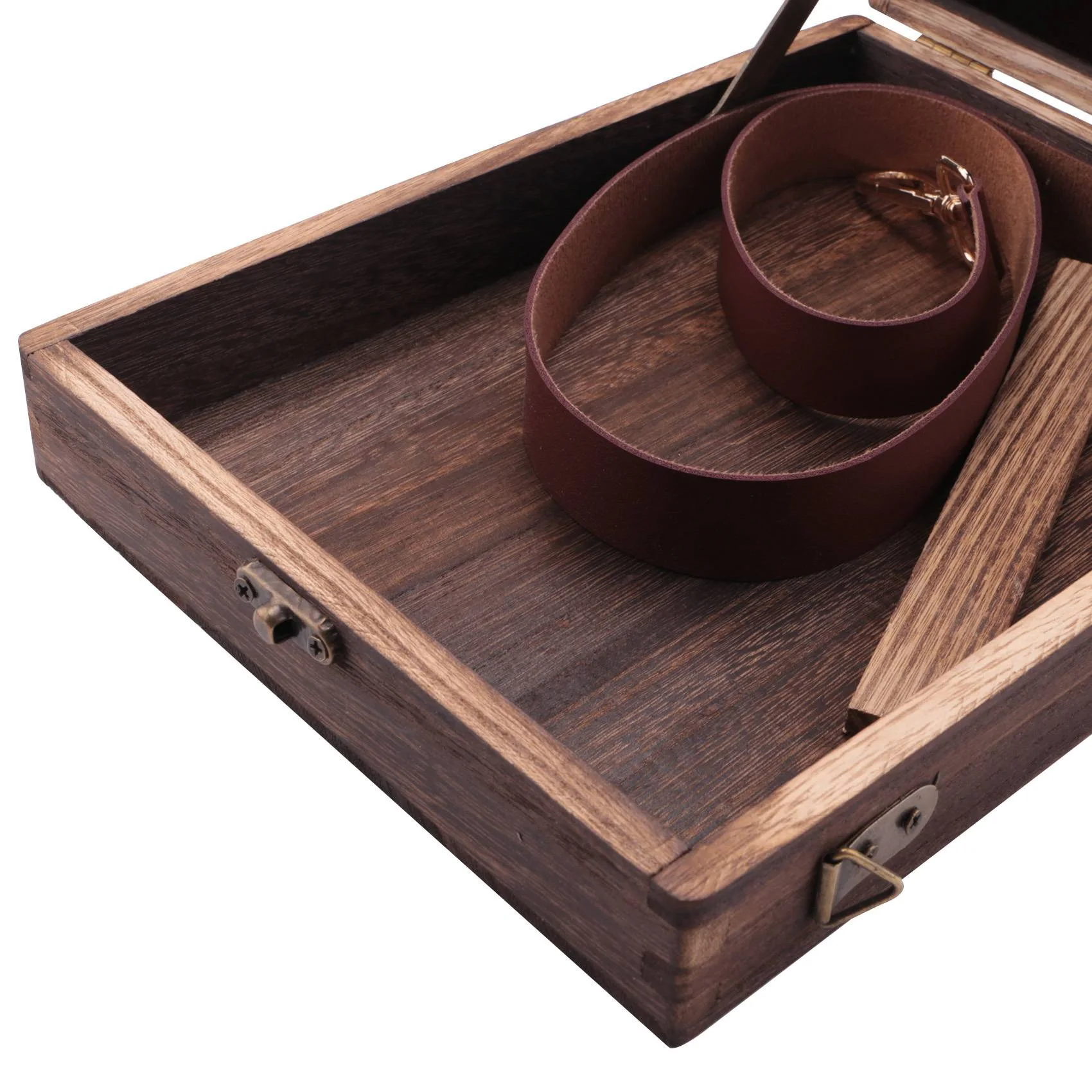 Scatola di legno per scrittori, scatola di legno con borsa a tracolla con coperchio incernierato, con scatola di immagazzinaggio per schizzi all'aperto con chiusura a coperchio