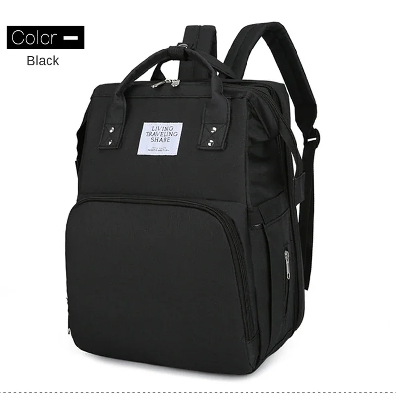 3 In 1 Diaper Bag Backpack Waterproof  Foldable Baby Bed Travel Bag Diaper Bag with Changing Bed