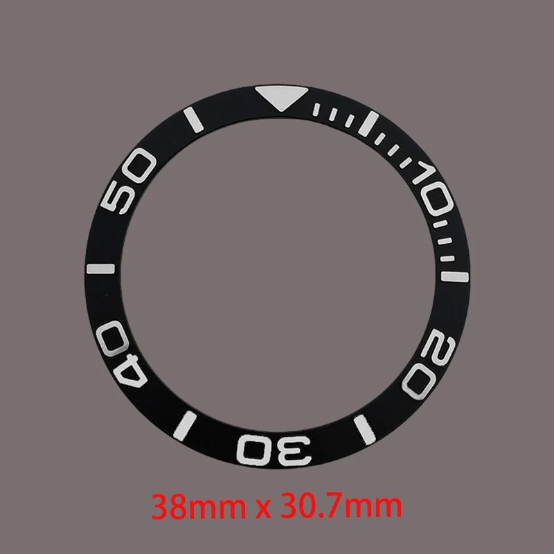 38mmx30.7mm Curved Aluminium Watch Bezel Insert Ring For SKX007 SKX009 GMT SUB Watch Case NH36 NH35 Watch Ring Refit Parts