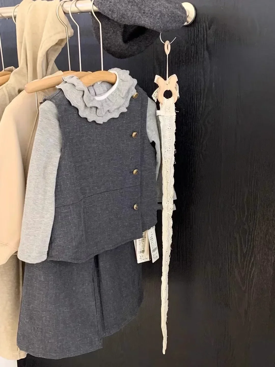 Baby Girl Clothes Suit Set 2024 Spring and Autumn New Girl Baby Lace Collar Long Sleeve Suit Vest Pants Three-piece Set