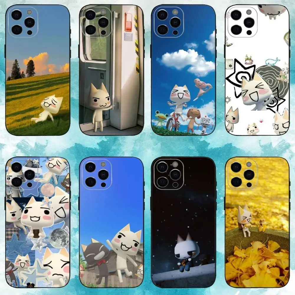 

Cute T-Toro I-Inoue Cat Phone Case For iPhone17,16,15,14,13,12,11 Plus,Pro Max Soft Black Cover