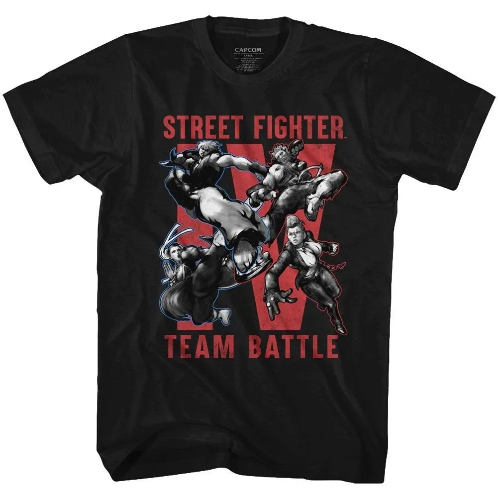 

Team Battle Street Fighter Retro Combat Gift t shirt Arcade game Graphic Tee 100% cotton printed Y2K Clothes Large size Tops