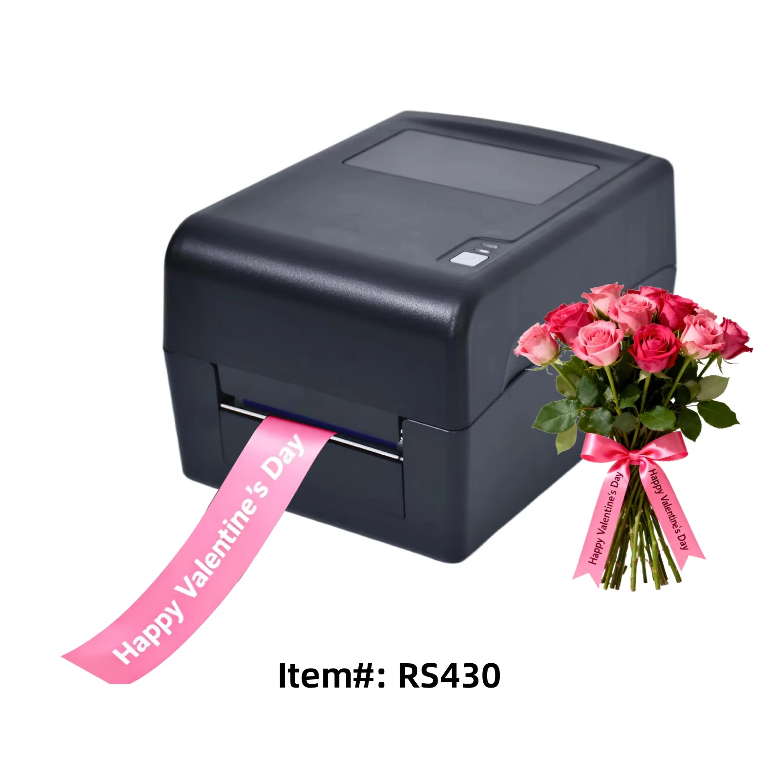 USB Ribbon Thermal Transfer Printer 25-106mm Adjustable Paper Width Automatic Cutting Gift Satin Label Printing Machine