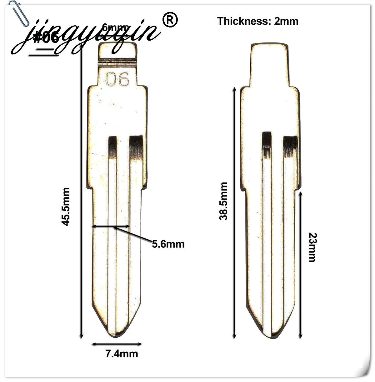 jingyuqin 15pcs #06 #22 #49 #48 Flid Car Key Blank Blade for A33 Tiida Teana Livina Sunny Duke Demeano Opel No.22 KD Key Replace