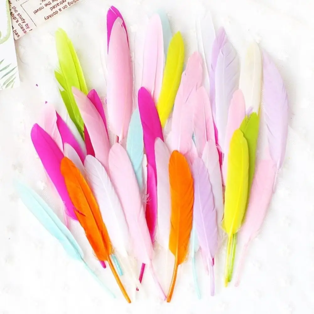 50PCS Natural Feather Natural Goose Feathers Lightweight Colorful DIY Feather Accessories Soft Texture Decorative Goose Feathers