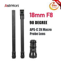 AstrHori 18mm F8 2x Macro Probe Lens 90 Degree APS-C Specialty Lens with 2: 1 Magnification/Waterproof /Built-In LED Fill Light