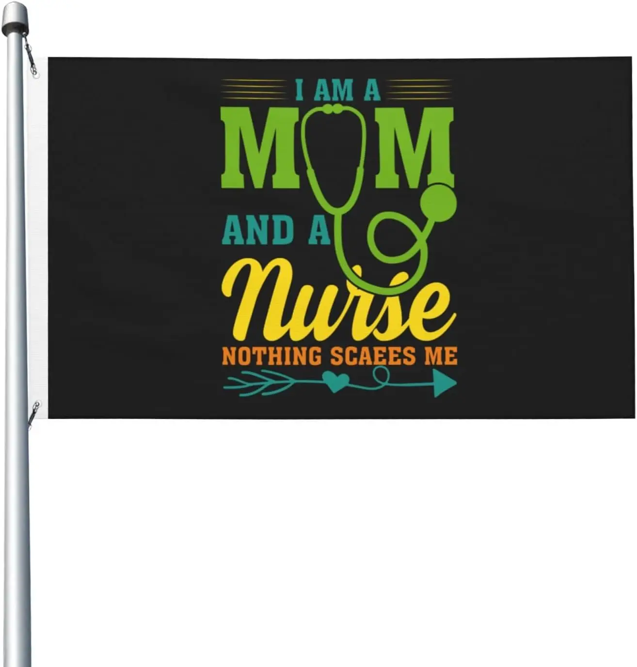 Flagnshow 100% Polyester I Am A Mom And A Nurse Nothing Scares Me Flag