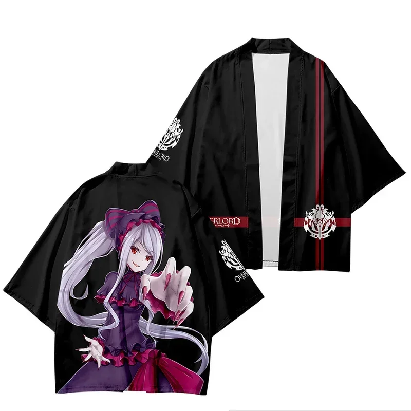 Anime Overlord Albedo Kimono japonais pour hommes et femmes, Haori entreMiCosplay, chemises d'été à manches courtes, Streetwear, mode