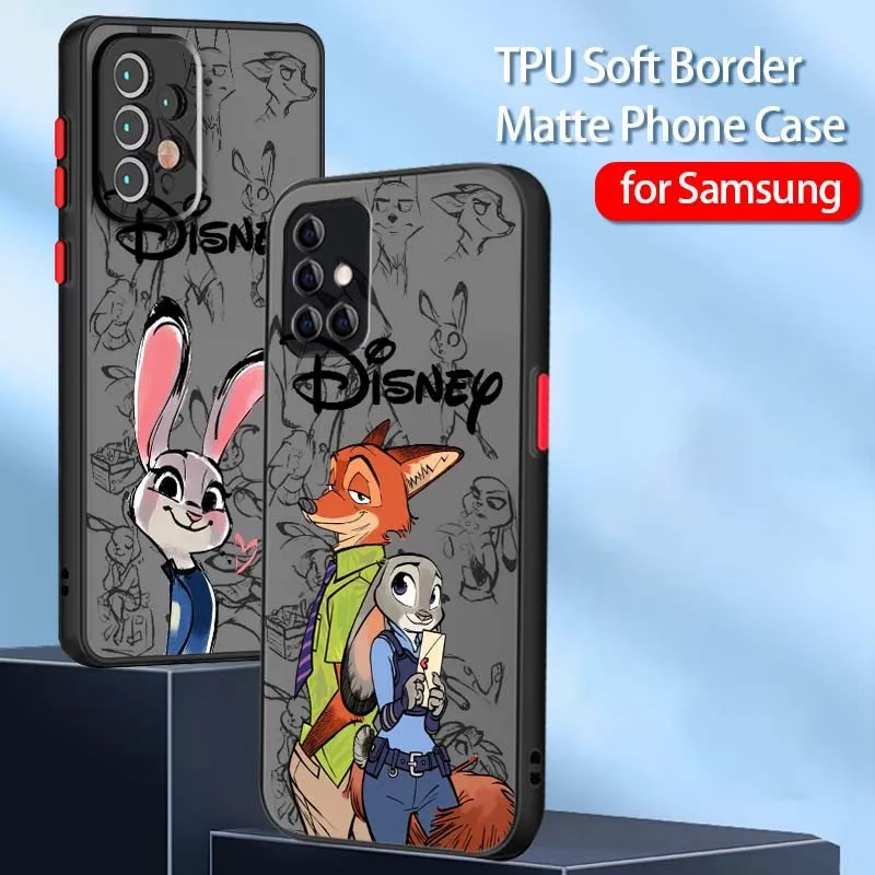 Etui na telefon z motywem Zootopia, Nick i Judy, dla Samsung Galaxy S25 S24 S23 S22 S21 S20 S10 Note20 Plus Ultra Lite 5G, tylna obudowa