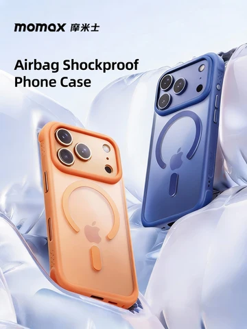 Чехол MOMAX для iPhone 17 Pro Max, магнитный, противоударный, с воздушной подушкой, прозрачная задняя панель из акрила и поликарбоната