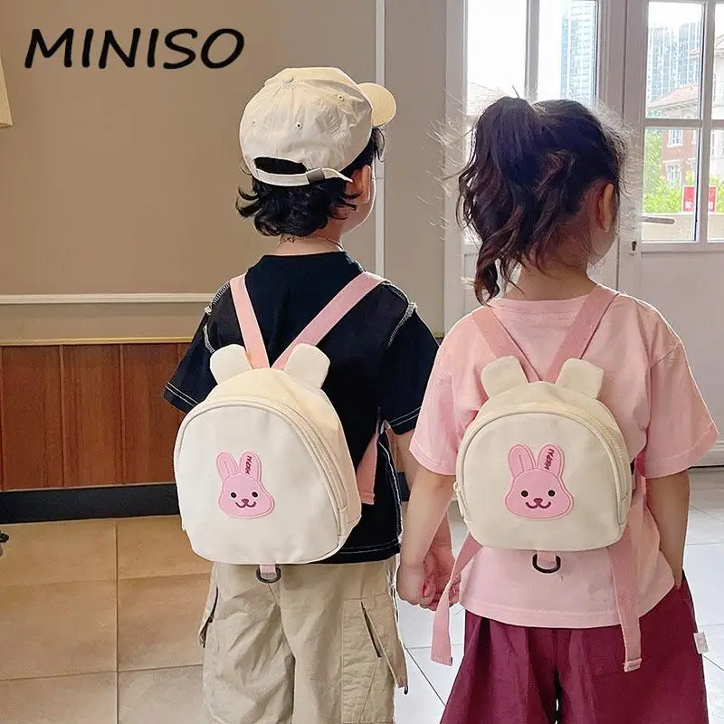 Canvas Baby Backpacks Kindergarten School Bag Bear Bunny Korean Anti-lost Kids Bags for Girls Boys Children Backpacks 2-3years