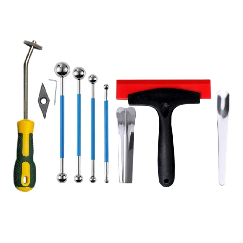 M6CF Tile Joint Finishing Set with ABS and Metal Construction, 10 Hand Components for Application, Epoxy Border Detailing,