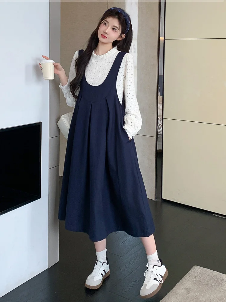 robe-de-maternite-chemise-a-decoupes-gilet-longue-jupe-nouveau-modele-d'automne-style-francais-taille-ample-robe-de-maternite-pour-femmes-enceintes
