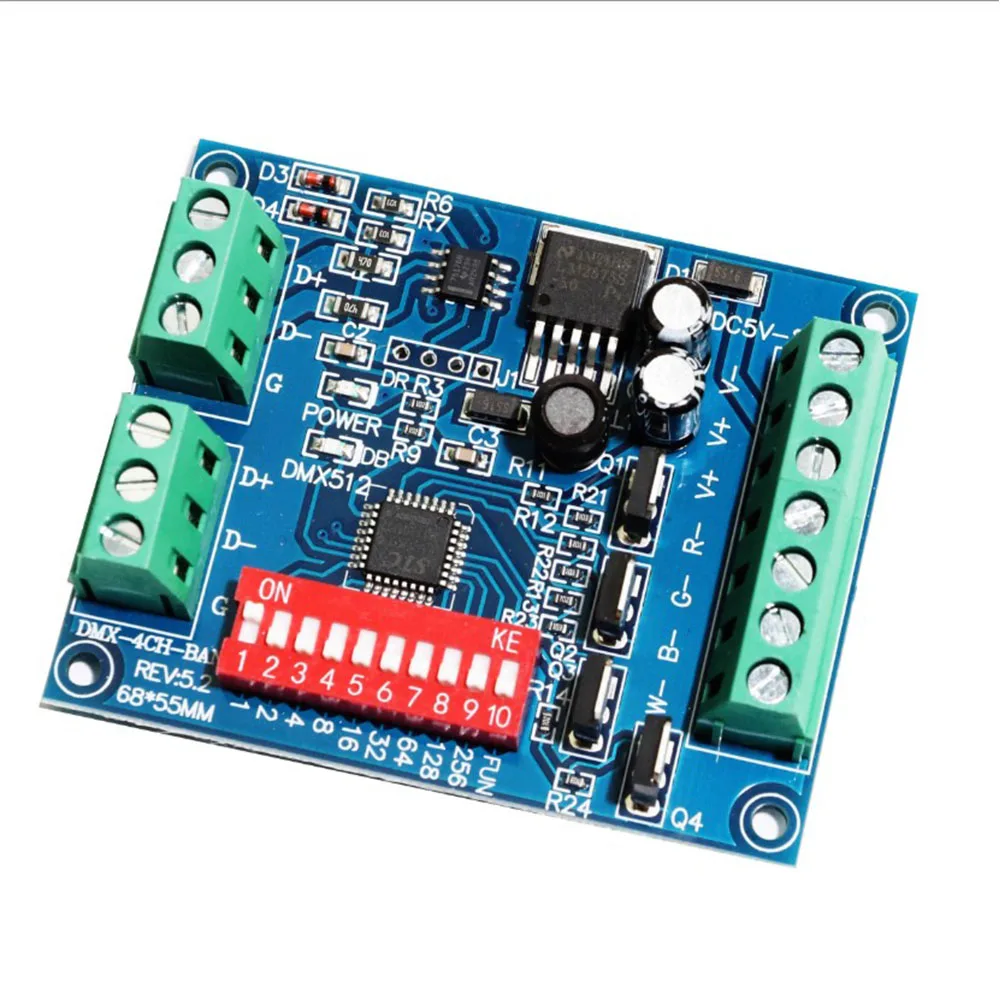 4CH DMX512 Decoding Board, 4-channel DMX Decoder DC5V-24V Output