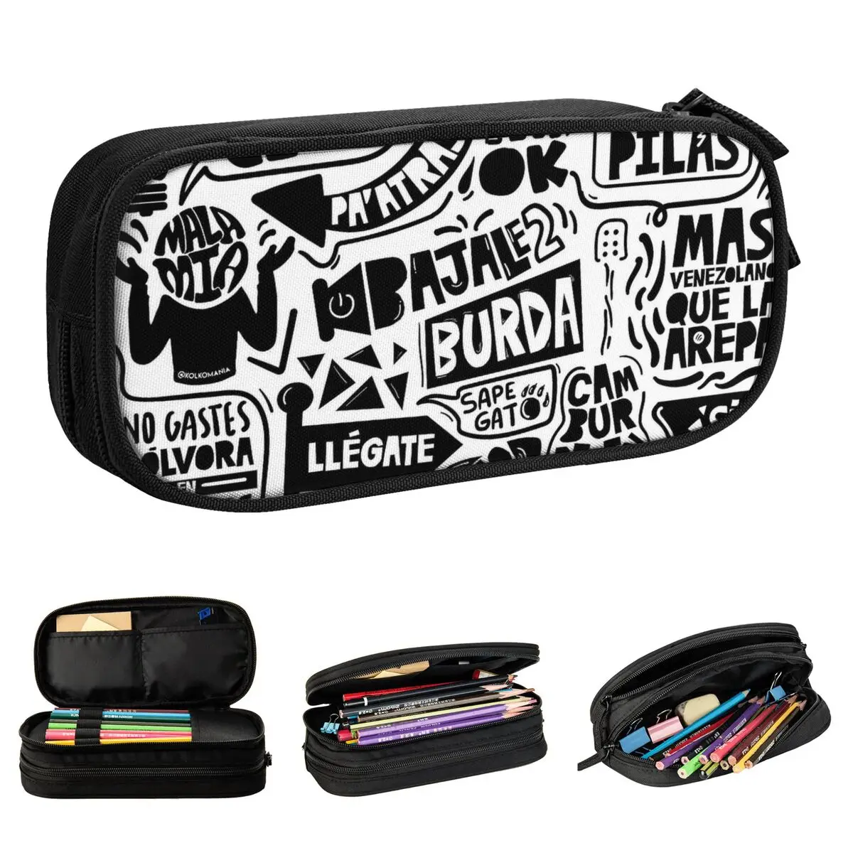 Mural More Venezuelan Than La Arepa Pencil Cases Fashion Pen Box Bags Girls Boys Big Capacity Students School Gifts Pencilcases