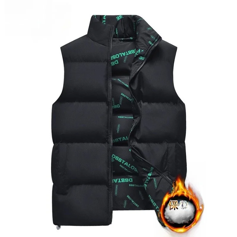 

Men's Cotton Vest Warm Outerwear Trendy Workwear oulder Pad Vest Jaet Stand Fit Polyester Urban Faion Zipper ...