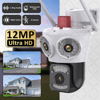 6K 12MP WiFi Outdoor Camera 8X Zoom Three Len Ai Motion Tracking IP PTZ Video Camera Security Protection Waterproof Surveillance