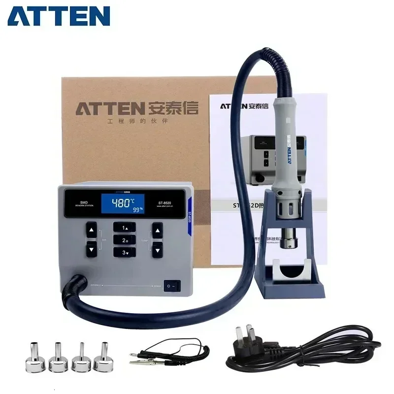 ATTEN St-862D 110V / 220V 1000W Hot Air Gun Digital Display BGA Rework Station Automatic Sleep Repair Desoldering Station