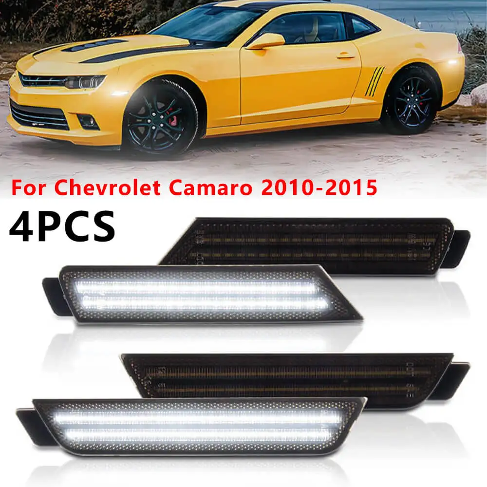 

Car Front Rear LED Bumper Side Marker Light For Chevrolet Camaro 2010-2015 White LED Fender Lamps Turn Signal Lights