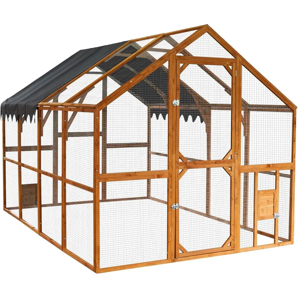 

110" Large Walk-in Chicken Coop Enclosure with Waterproo Roo- Spacious Outdoor Yard, Pet Cage Playpen arm Poultry Cage with Dura
