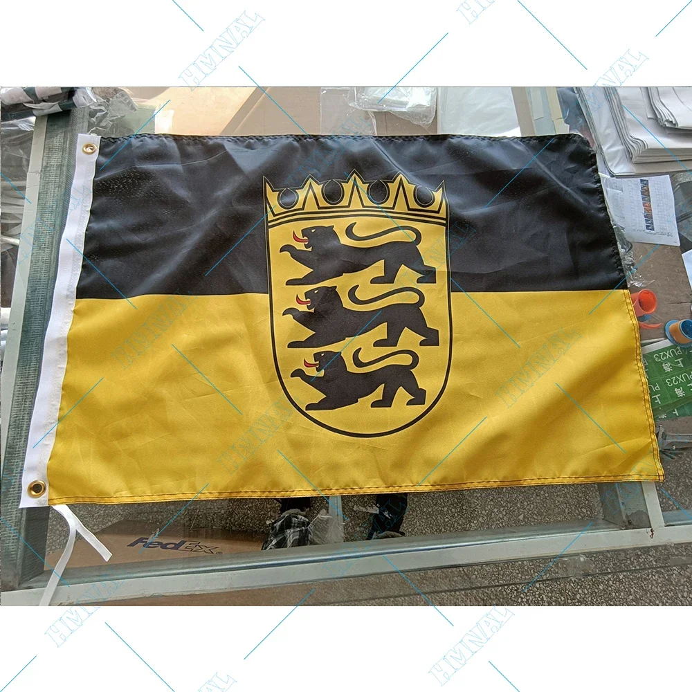 2X3FT banner of festival national 3x5ft Fabric Prints Polyester Offficial Baden Württemberg German State Flag