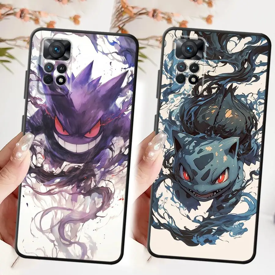 Casing untuk Xiaomi Redmi Note 11 13 12 Pro Plus 10S 11S 10 9 8 Pro 12S 9S Penutup Belakang Ponsel Lunak Anime Pokemon G-gengar