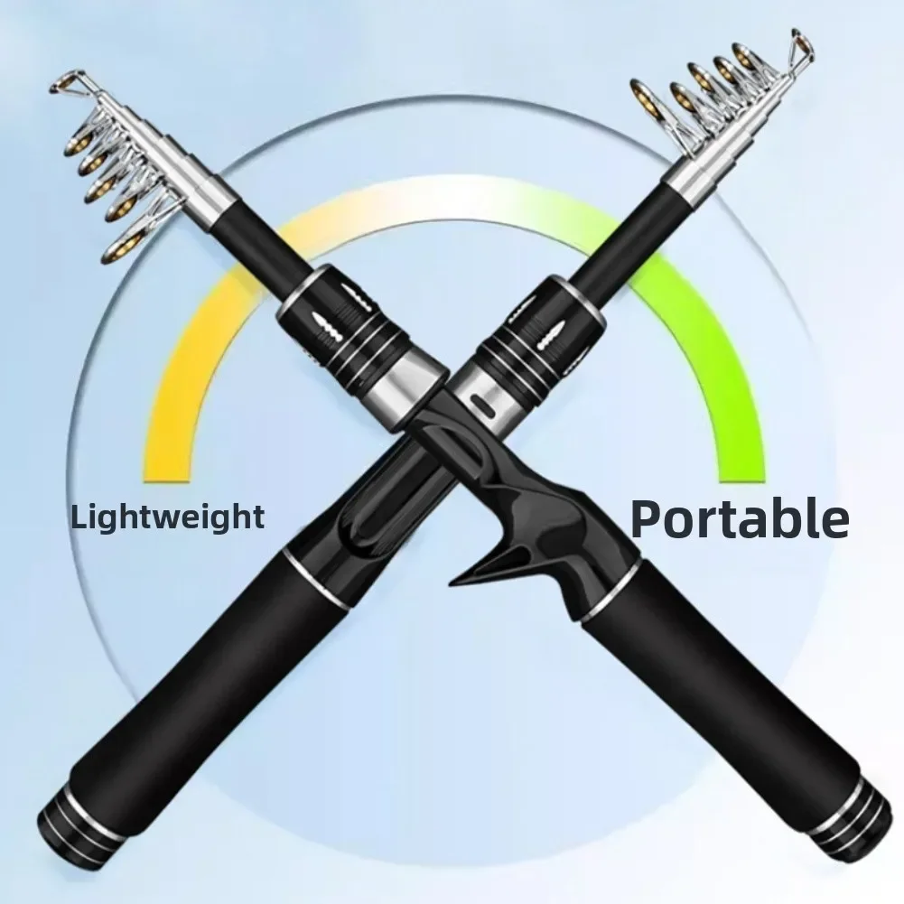 

Удочка телескопическая 1.6-2.4м, карбоновая, ультралегкая, короткосекционная, с фиксированной катушкой, для кастинга/прямого заброса, 1 шт.