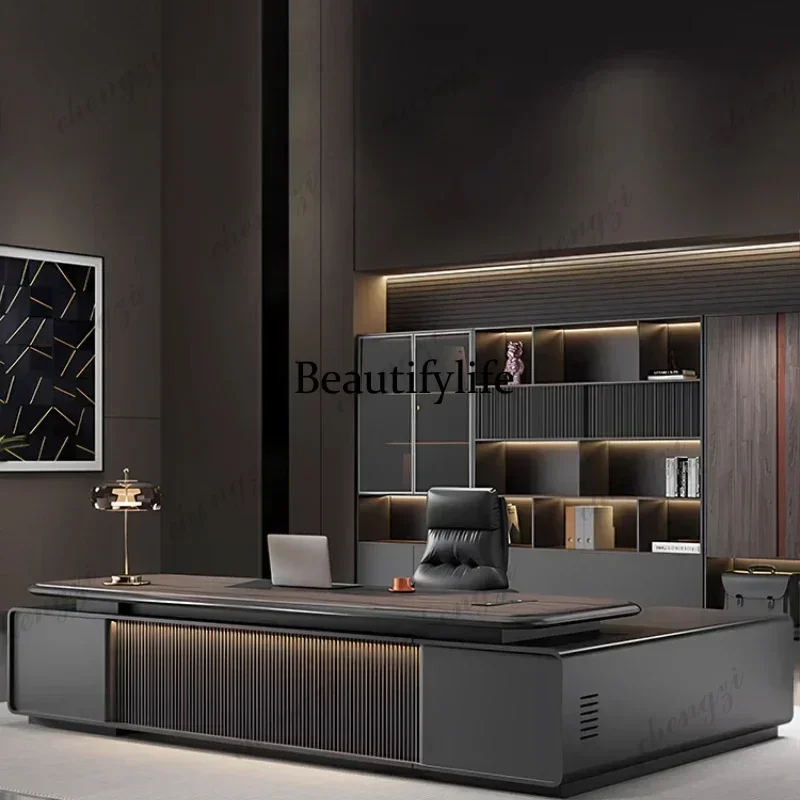 Light Luxury High Quality Office Desk Organizer L Shape Designer Computer Desks Chair Secretary Conference Bureau Home