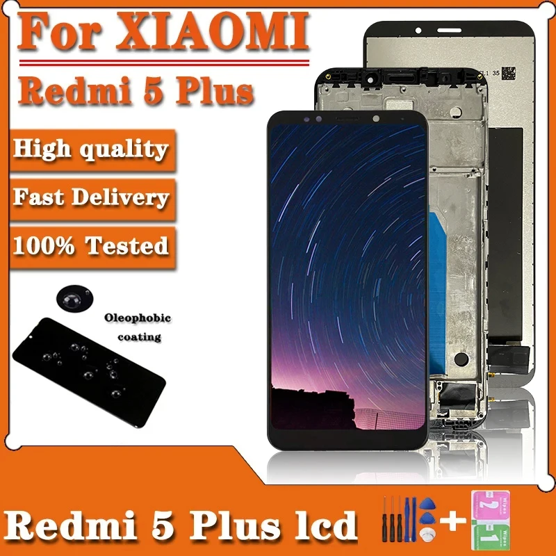 5.99“inch For Xiaomi Redmi 5 Plus MEG7 MEI7 LCD Display Touch Screen For Redmi 5Plus LCD Digitizer With Frame Replacement Repair