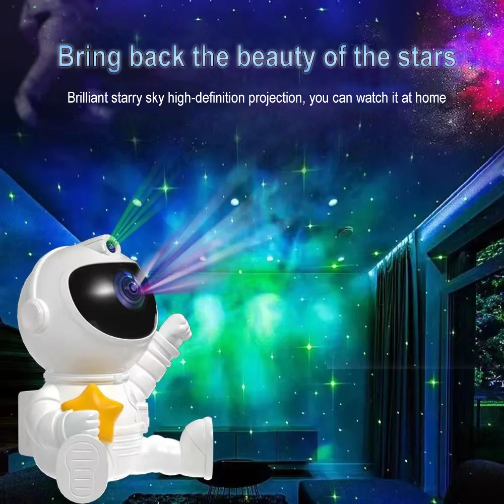 Astronaut Lamp Projector, Bedroom Galaxy Projector, Kids LED Nebula Night Light, Room Decoration, Party, Kids Gift