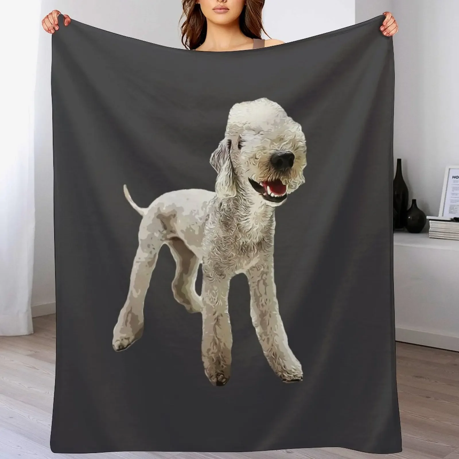 

Bedlington Terrier Throw Blanket Flannel Flannel Fabric Blankets