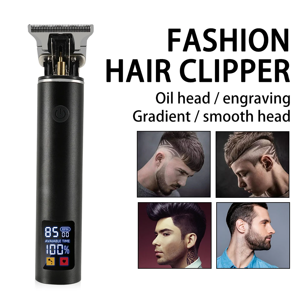 Vintage Hair Cutting Machine Men\'s Electric Clippers Hair Cutting Kit Beard Trimmer Hairstyle Body Beard Shaving Type-C Charge