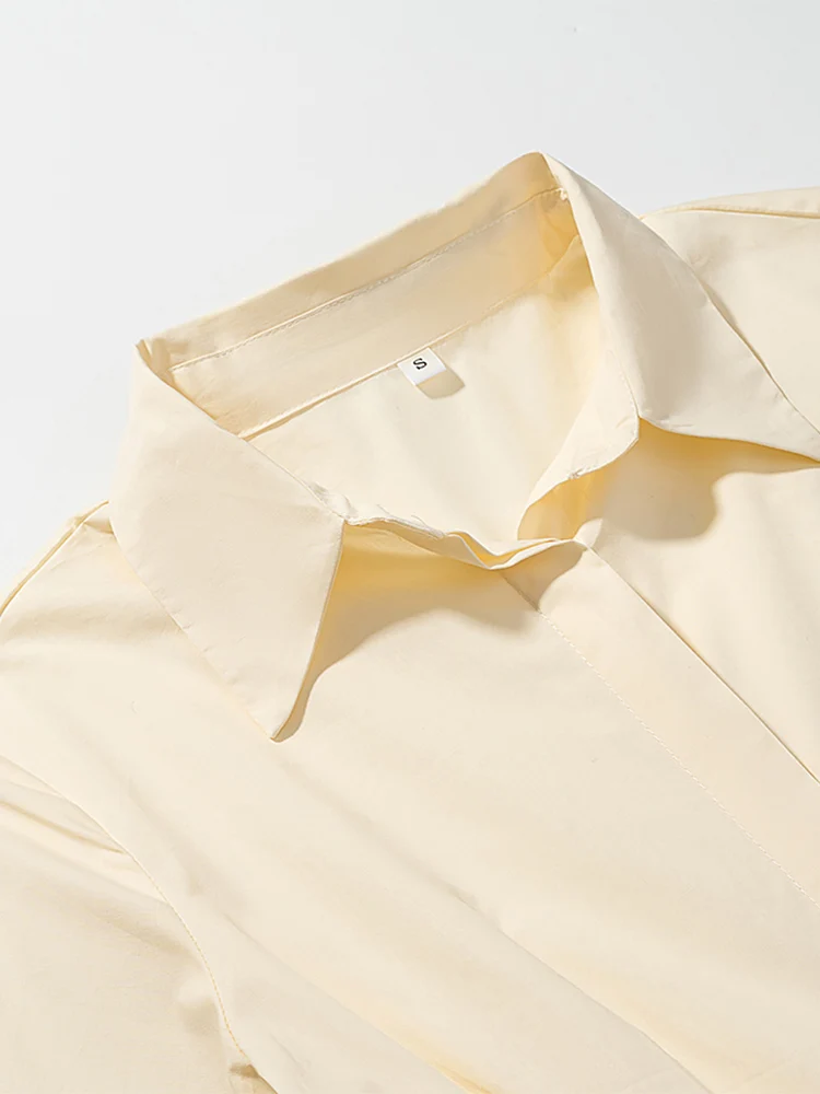 Estilo europeu nova moda feminina versátil temperamento lapela manga longa cor sólida cintura vestido fino