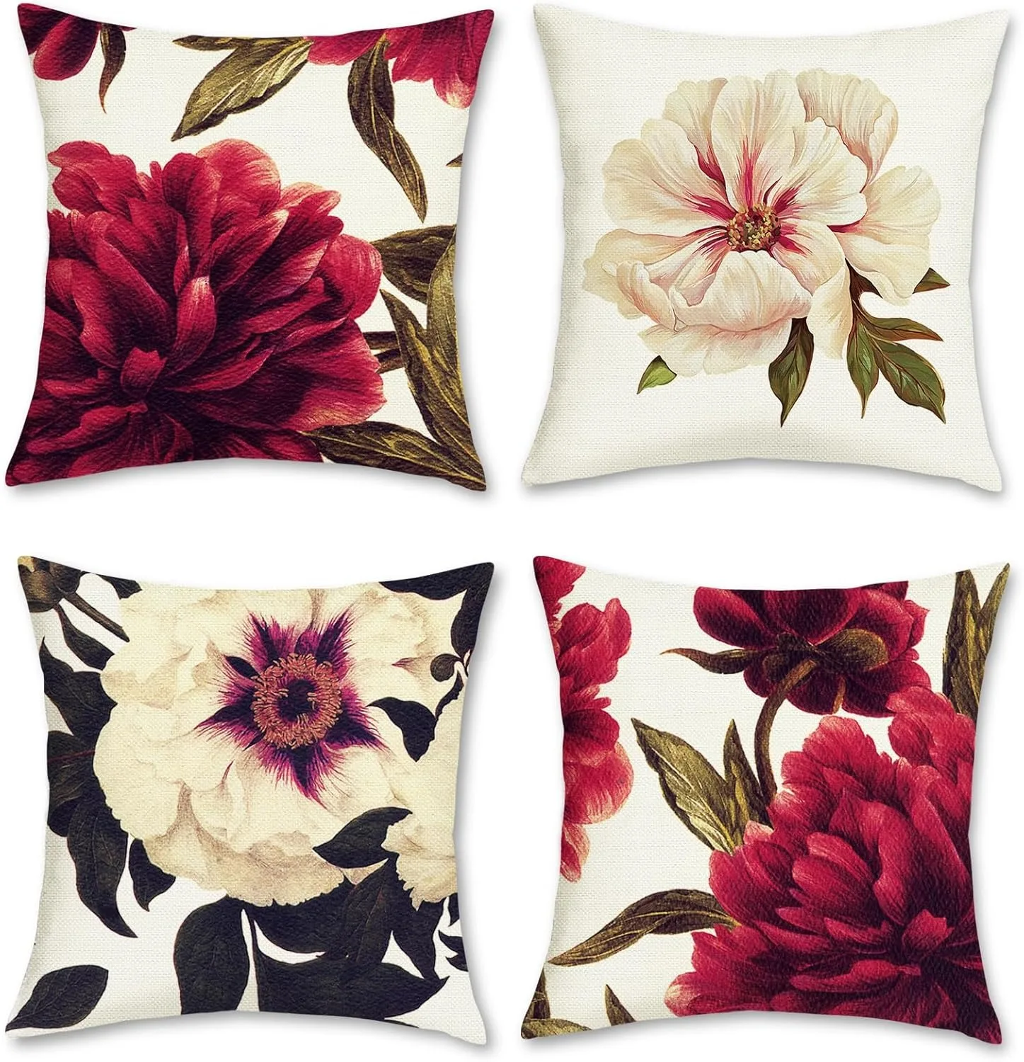 Peony Elegance Blossom PillowcasesLiving room sofa cushion cover, soft and comfortable, bedroom room decoration