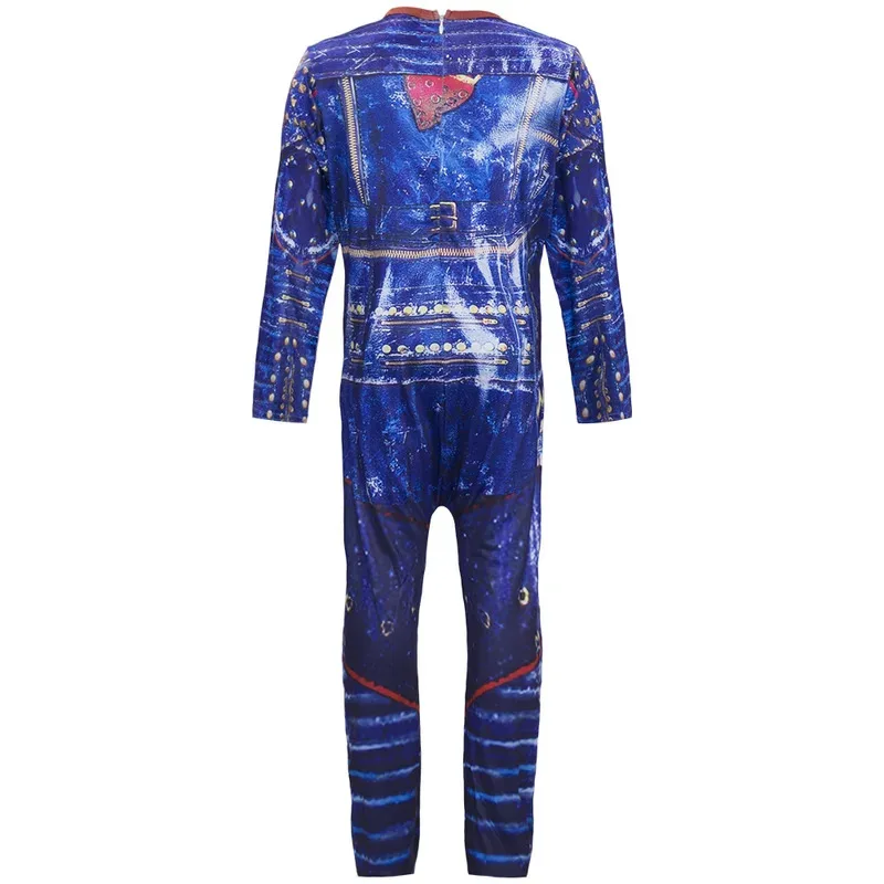 Disfraz de Halloween para niñas Evie Mal Discendientes 3 disfraz de Cosplay peluca mono de fiesta de cumpleaños para niños mono Catsuit