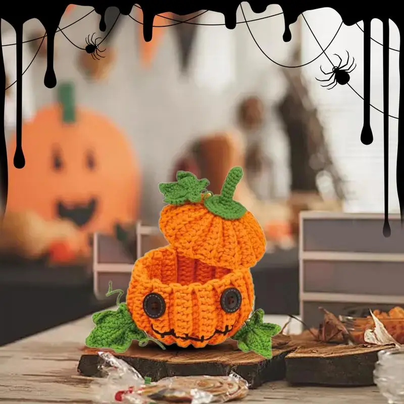 Positive Crochet Pumpkin Fall Pumpkin Decor Funny Emotional Support Seasonal Knit Pumpkin Decorative For Bedroom Dormitory