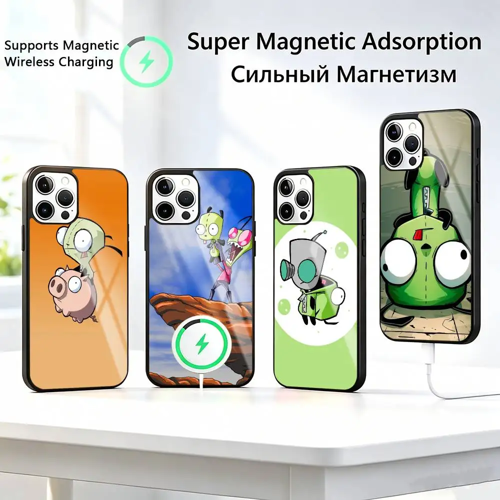

Madness-s Invader Zim Gir-ES Phone Case For iPhone17,16,15,14,13,12,11 Plus,Pro Supports Magnetic Wireless Charging