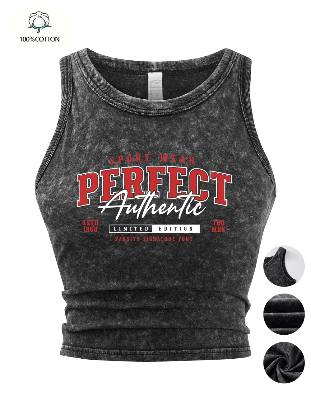 Perfect Authentic Sport Prints Tank Tops Y2K Sexy Women Cotton Washed T Shirts Tight Thin Basic Sleeveless Summer Woman Clothes
