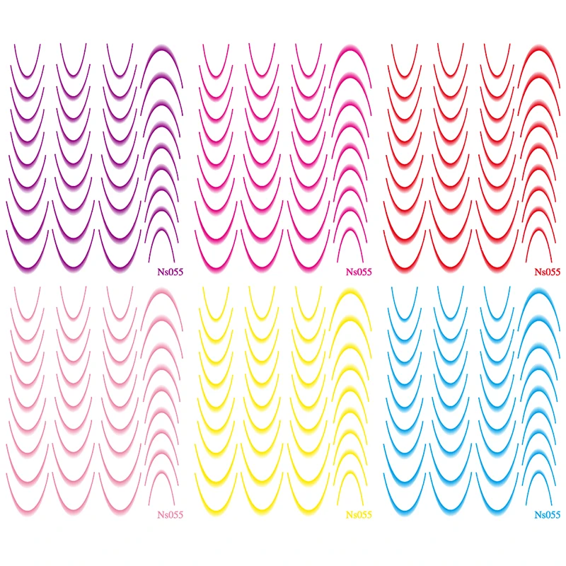 Neonowa kolorowa linia w stylu francuskim porady naklejka do paznokci samoprzylepny pasek gradientowy linie zginana naklejka gradientowe linie naklejki na paznokcie