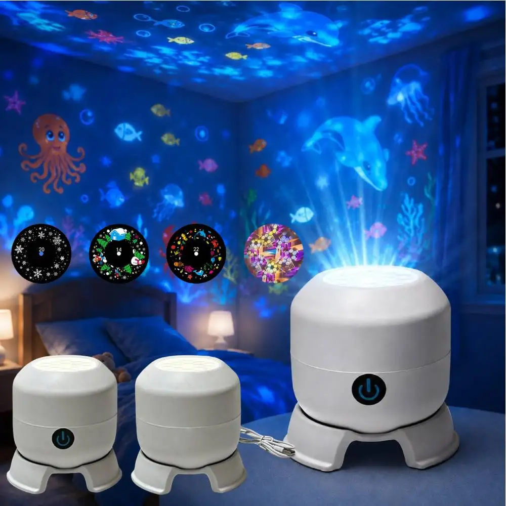 Dynamic Rotating LED Projector Light Dimmable Brightness & Flexible Stable Base Design Ocean Light Projector for Home Theater
