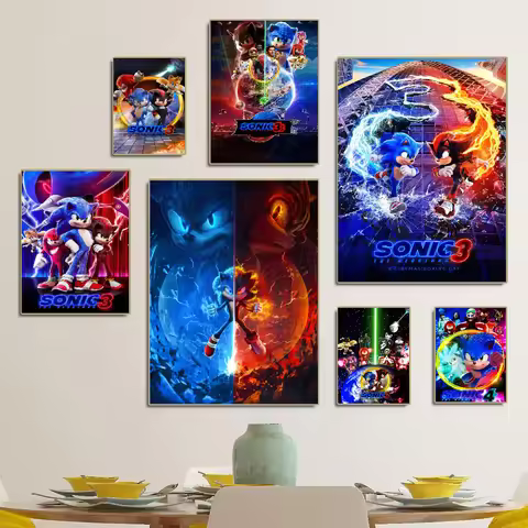 S-Sonic H-Hedgehogs DIY Sticky Poster Whitepaper Prints Posters Artwork Vintage Decorative Painting