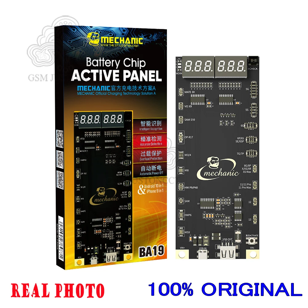 MECHANIC BA19 Battery Activation Detection Board, Circuit Board Charging Tester,For iPhone 5-13 ProMax Android Samsung HUAWEI