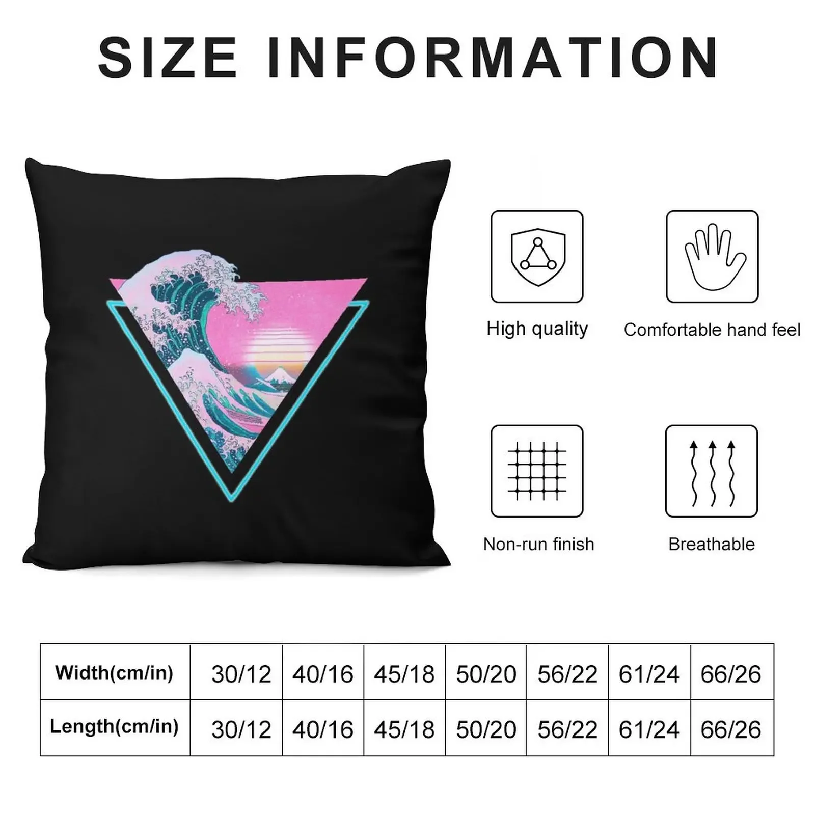 Vaporwave Aesthetic Great Wave Retro Triangle Throw Pillow Decorative pillowcase Luxury Pillow Cover Cushions pillow