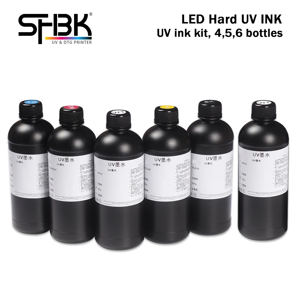1 set 2500ml + 3000ml of CMYKWV UV ink kit, For Epson L1800 R1390 R2000 L805 L800 DX5 DX7 DX9 DX11 i3200 5113 4720 UV printers