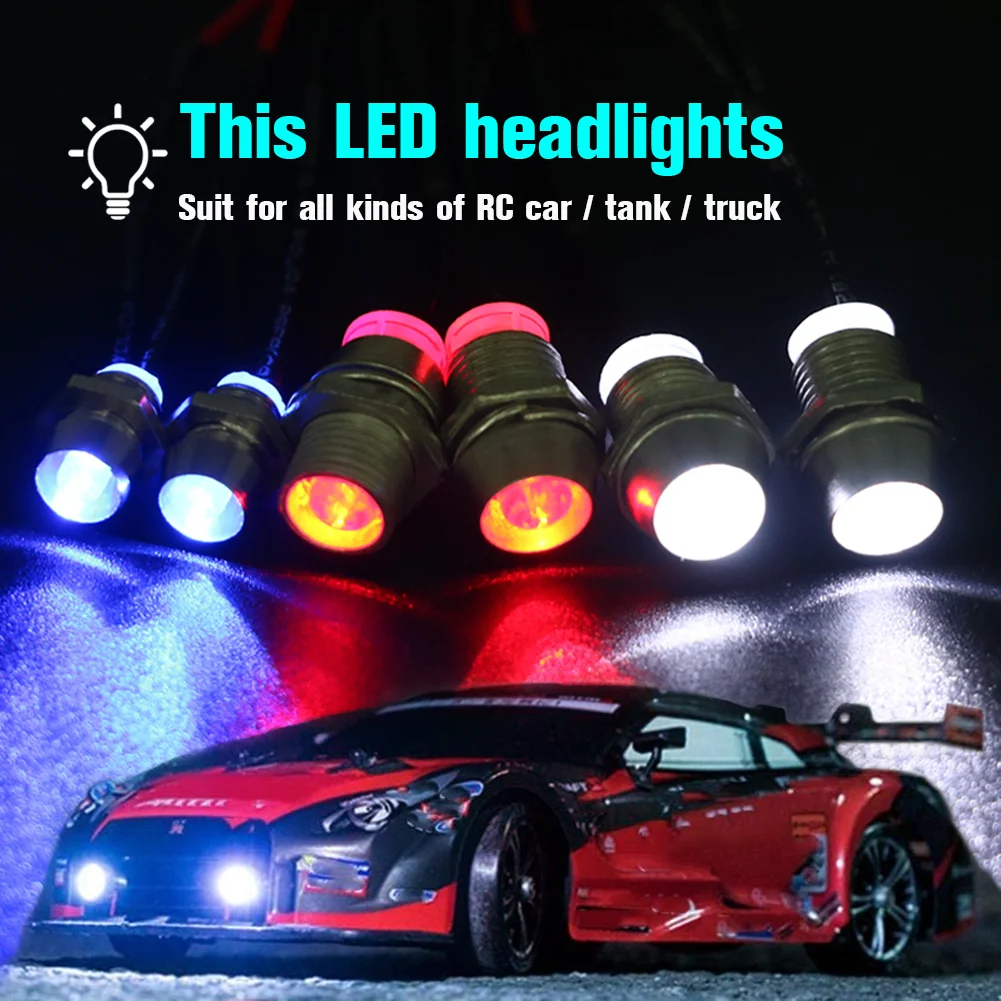 2 / 4 / 6 / 8 Lights Length 70cm RC LED Night Headlamps Headlights Super White LED Light for Model Drift Crawler Car For RC Car